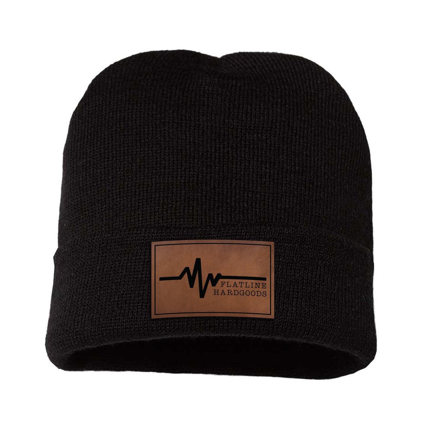 FLHG EKG Leather Patch Cuff Beanie