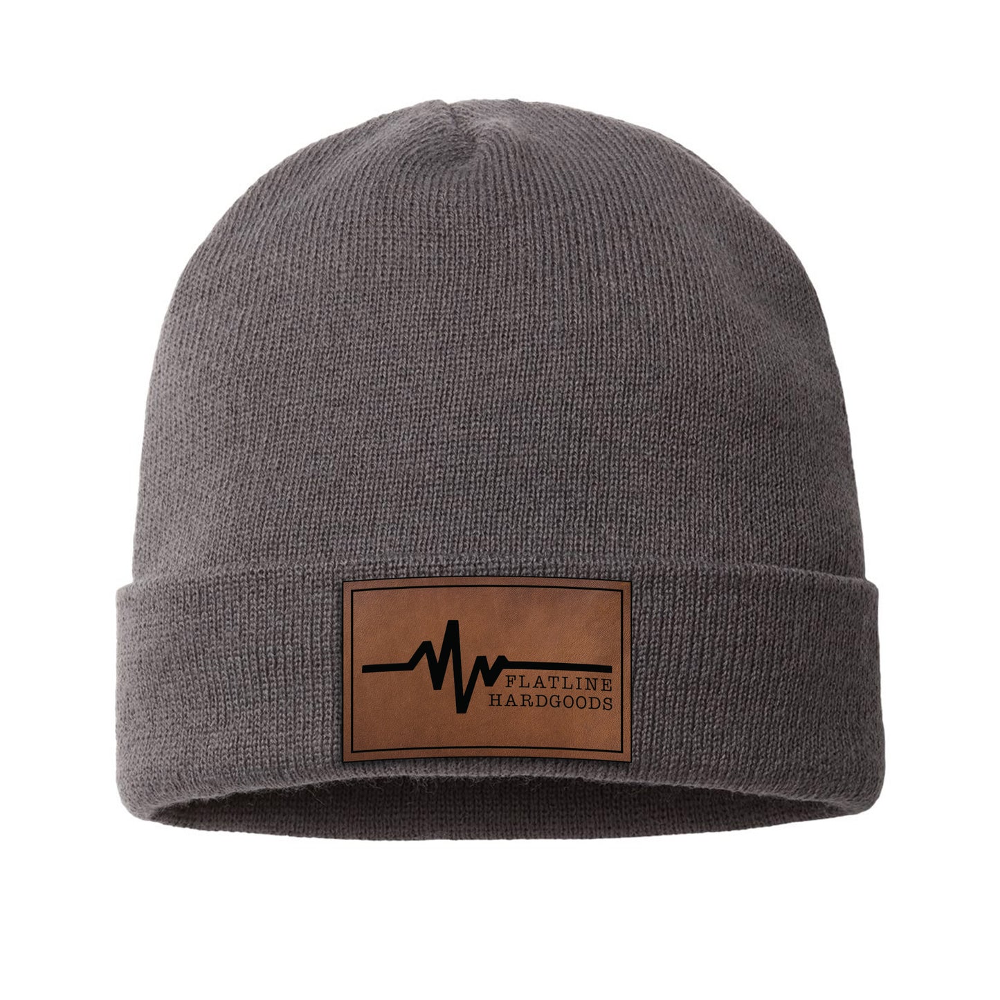 FLHG EKG Leather Patch Cuff Beanie